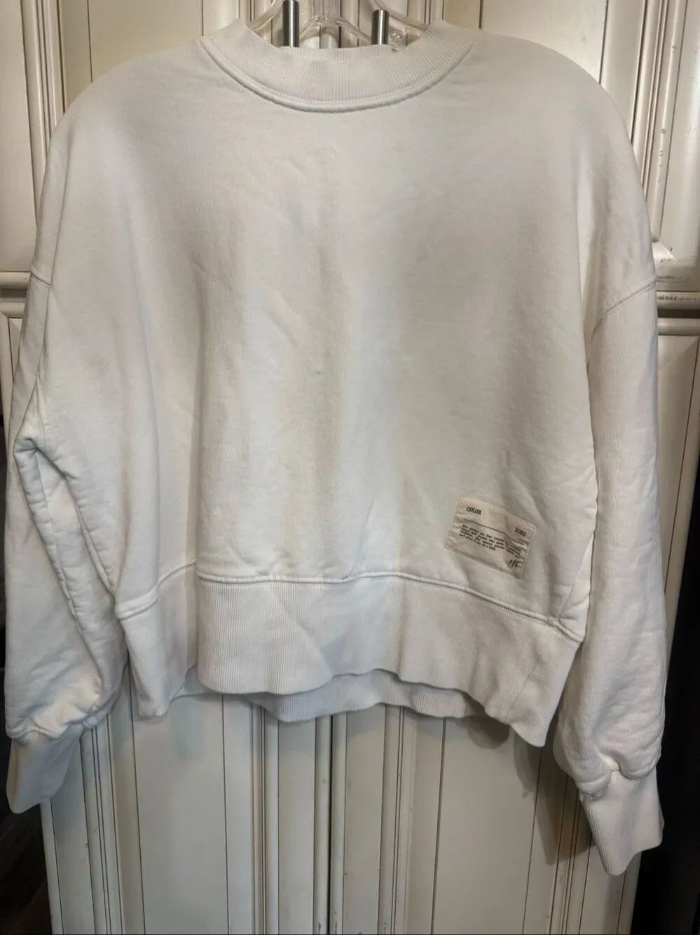 Zara Girls Crew Neck Long Sleeve Pullover Sweatshirt Ecru White Size 12-13